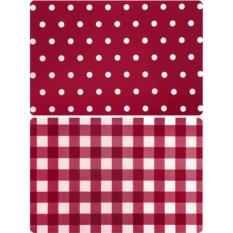 Galda paliktnis 28x43 Madera, abpusējs, sarkans, balts, rūtains ar punktiem