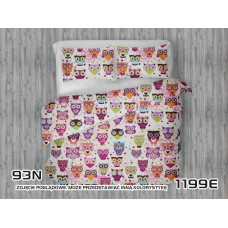 Kokvilnas gultasveļa 200x220 1199E Owls Kingdom of Owls, krāsaini rozā