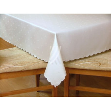 Ortex Dekoratīvais galdauts 140x260, balts, mazs kubiņš, izturīgs pret traipiem