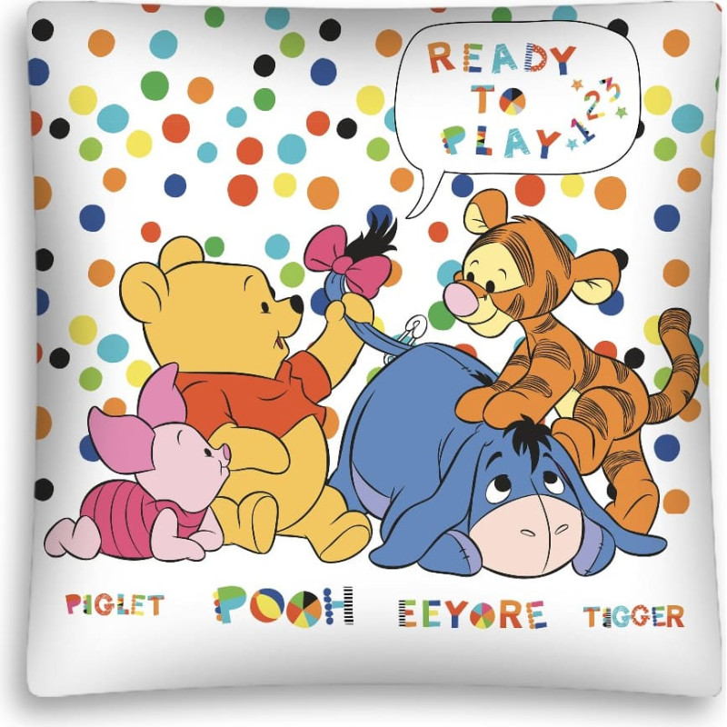 Vinnijs Pūks 3D spilvendrāna 40x40 D 9387 Eeyore Piglet Tigger poliesters