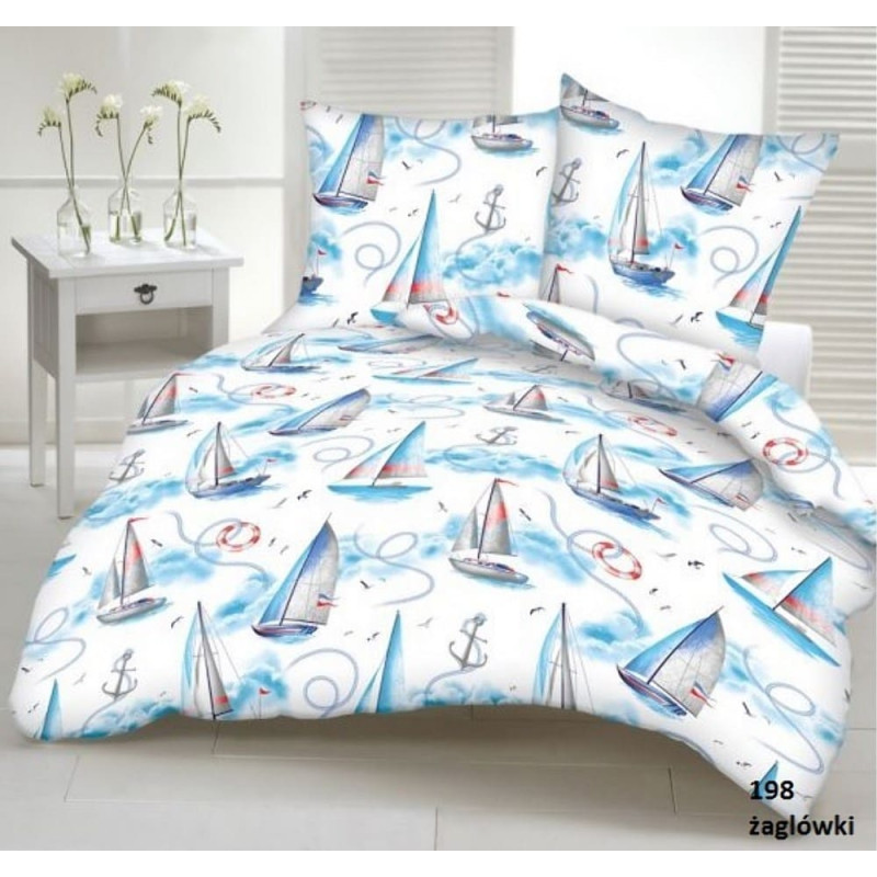 Mizas pakaiši 160x200 buru laivas 198 enkuri jūras pogas 100% kokvilna