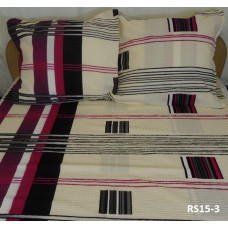 Mizas pakaiši 140x200 RS015/3 krēmkrāsas svītras melnas amaranta pogas 100% kokvilna