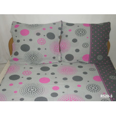 Mizas pakaiši 140x200 RS020/3 pelēki pinwheels riteņi pogas 100% kokvilna