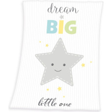 Mikrošķiedras sega 75x100 Star 7097 Dream Big balts pelēks bērnu pleds