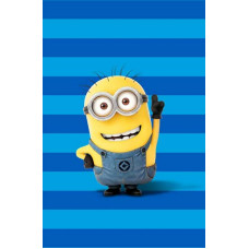 CTI Bērnu dvielis 70x120 Minions 9095 Minions svītras zils 320 g/m2 kokvilna