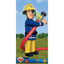 Pludmales dvielis 70x140 Fireman Sam 0433 Fire Department kokvilnas portrets