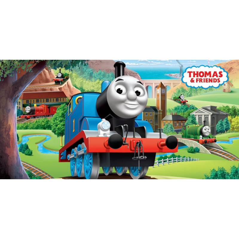 Pludmales dvielis 70x140 Thomas and Friends Thomas the Train Wonderland kokvilna