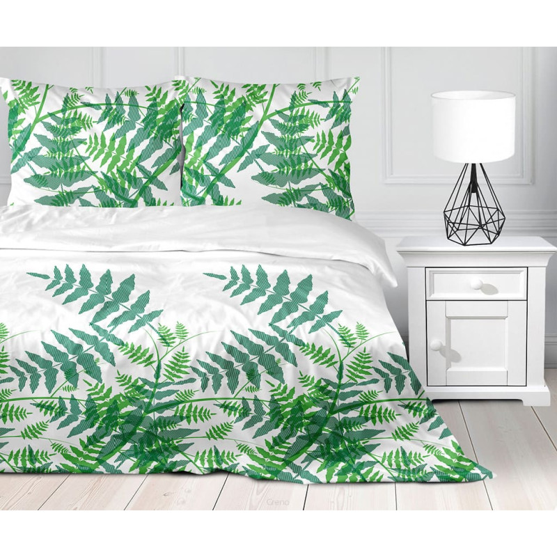 Kokvilnas gultasveļa 140x200 Zaļumi tropiski zaļas lapas