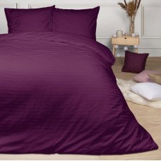 Satīna gultas veļa 160x200, violeta, vienkrāsainas svītras, Cizgili, damasts