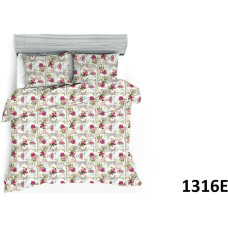 Mizas pakaiši 140x200 1316E pastkartes kartītes ar rozēm kokvilna ar rāvējslēdzēju biezs 296N