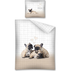 Jauniešu pakaiši 140x200 Trzy Psy suņi Franču buldogs 2670