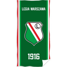 Kokvilnas dvielis 70x140 Legia Warszawa 1916. gada futbola kluba ģerbonis zaļš LW171033-R 4411