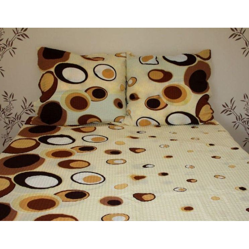Mizas spilvendrāna 50x60 311/1 krēms, brūni apļi