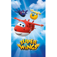 Bērnudārza dvielis 30x50 Super Wings 0610 lidmašīnas, krāsaini roboti