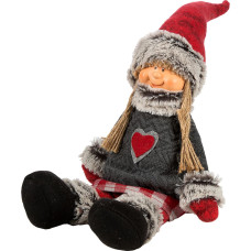 Ziemassvētku rotājums Lelle lelle 17A 37cm sarkans sudrabs