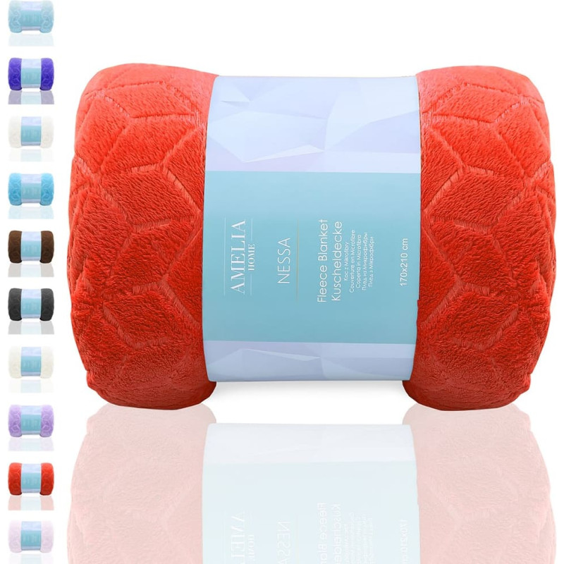 Decoking Mikrošķiedras izmetamā sega 150x200, reljefs Nessa Red