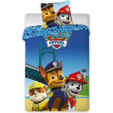 Kokvilnas gultas veļa 160x200 Paw Patrol Paw Chase Marshall Rubble Bridge 4461