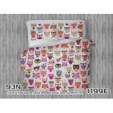 Kokvilnas gultas veļa 180x200 1199E Owls Kingdom of Owls krāsains