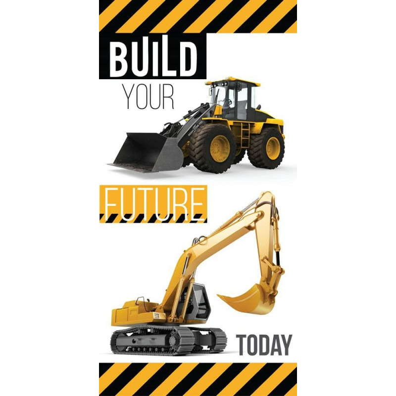 Pludmales dvielis 70x140 Ekskavators 0319 Veidojiet savu nākotni jau šodien, kokvilna