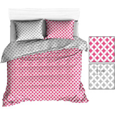 Kokvilnas gultasveļa 140x200 R144 pelēka rozā marokas balta 208N 210N