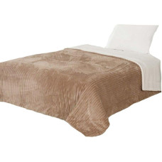 Ortex Mikrošķiedras sega 200x220 plīša gaiši brūna 114 krēmkrāsas rievota abpusēja