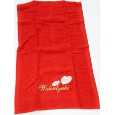 Mazais dvielis 30x50 ar izšuvumu, sarkans, Valentīndiena, zema cena, izpārdošana