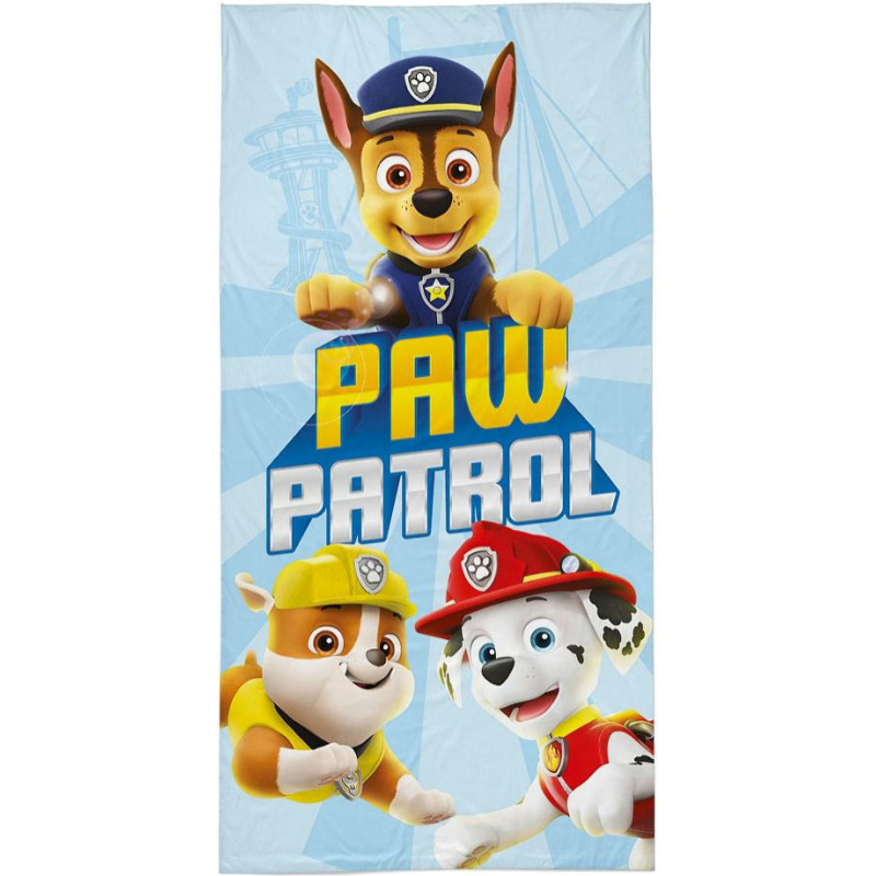 Bērnu dvielis 70x140 Paw Patrol zils, krāsaina kokvilna PP 06 BT