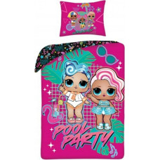 Kokvilnas gultas veļa 140x200 LOL lelles LOL pārsteiguma lelles Pool Party rozā monstera lapas 7265 spilvendrāna 70x90