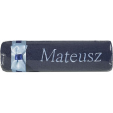 Dvielis ar izšuvumu 50x90 Mateusz zila tumši zila bantīte vārda dienas dāvanai