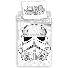 Kokvilnas gultas veļa 140x200 Star Wars 2382 balta Star Wars spilvendrāna 70x90