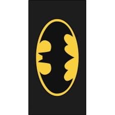 Pludmales dvielis 70x140 Betmena logo sikspārnis melns dzeltens bērnu