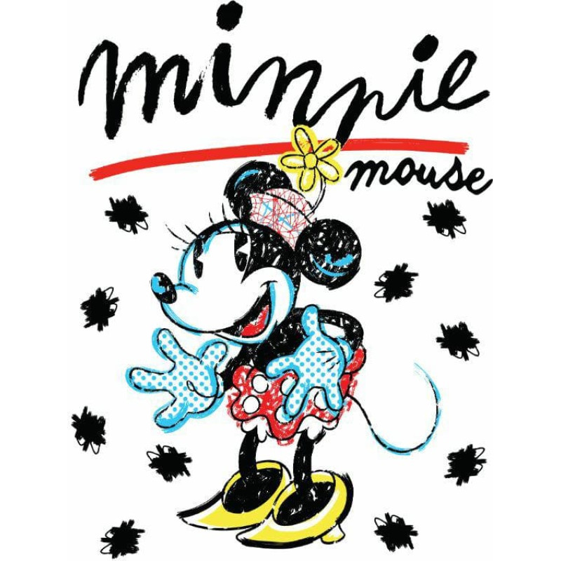 Flīsa sega 120x150 Mini Minnie Mouse balta melna sarkana bērnu pleds 4607
