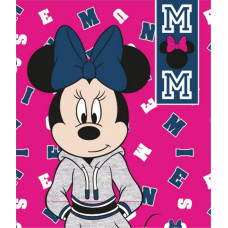 Flīsa sega 120x140 Mini Minnie Mouse rozā burti bērnu pleds 4392 sega