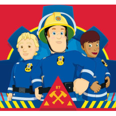 Burvju dvielis 30x30 Fireman Sam 7636 sarkans kokvilnas bērnu dvielis bērnudārzam 047 Fireman Sam