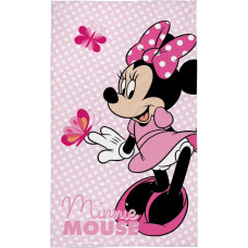 Bērnudārza dvielis 30x50 Mini Mouse rozā 1200 tauriņi polka punktiņi kokvilnas bērnu Minnie Mouse
