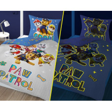 Mirdz tumsā pakaiši 140x200 Paw Patrol suņiem pelēki zils PP 15 DC