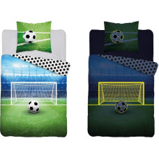 Tumsā mirdzoša gultasveļa 140x200 futbola vārti 3855 A kokvilna