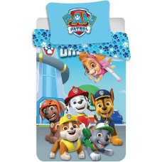 Kokvilnas gultasveļa 100x135 Paw Patrol Paw Dogs zilā komanda bojāta