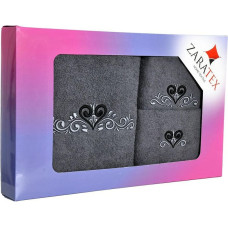 Dvieļu komplekts kastītē, 3gb Diadem grafīts 30x50 50x90 70x140 400g/m2