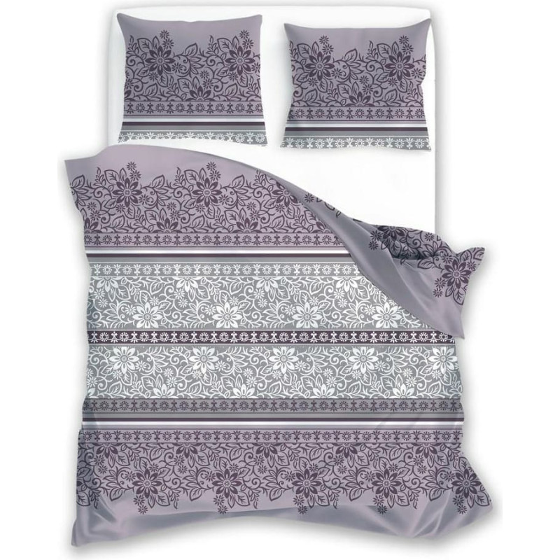 Satīna gultasveļa 220x200 Pure Sateen 004 purpura ziedi