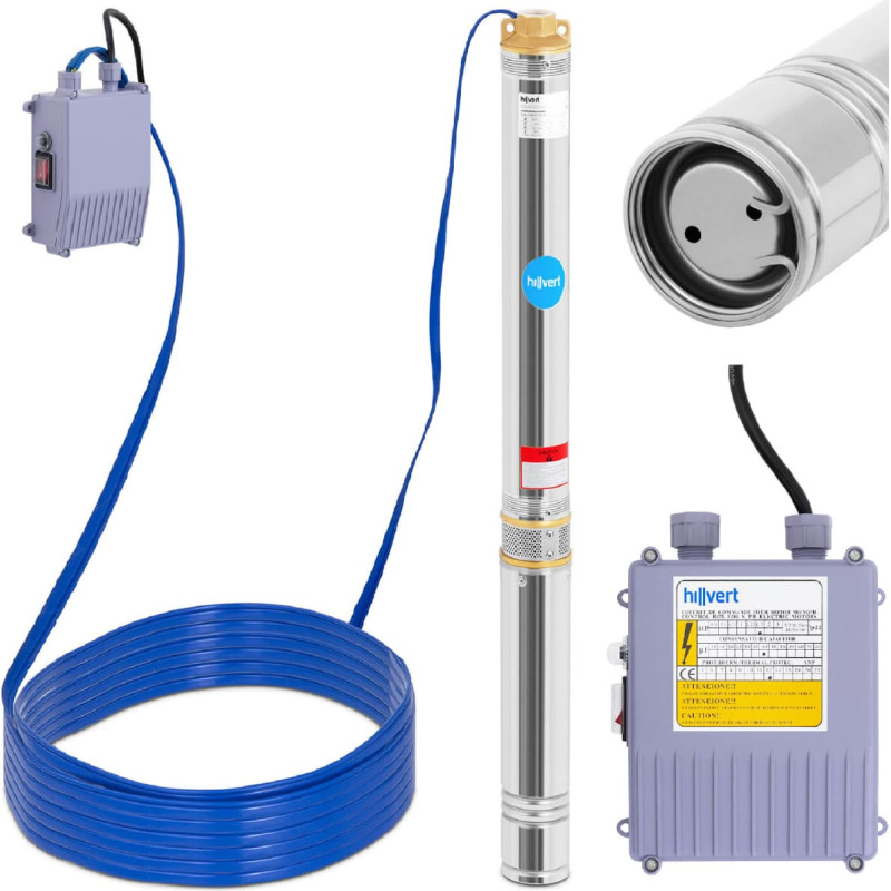 Hillvert Iegremdējamais sūknis dziļurbumam no nerūsējo&scaron;ā tērauda, 6000 l/h. līdz 101 m