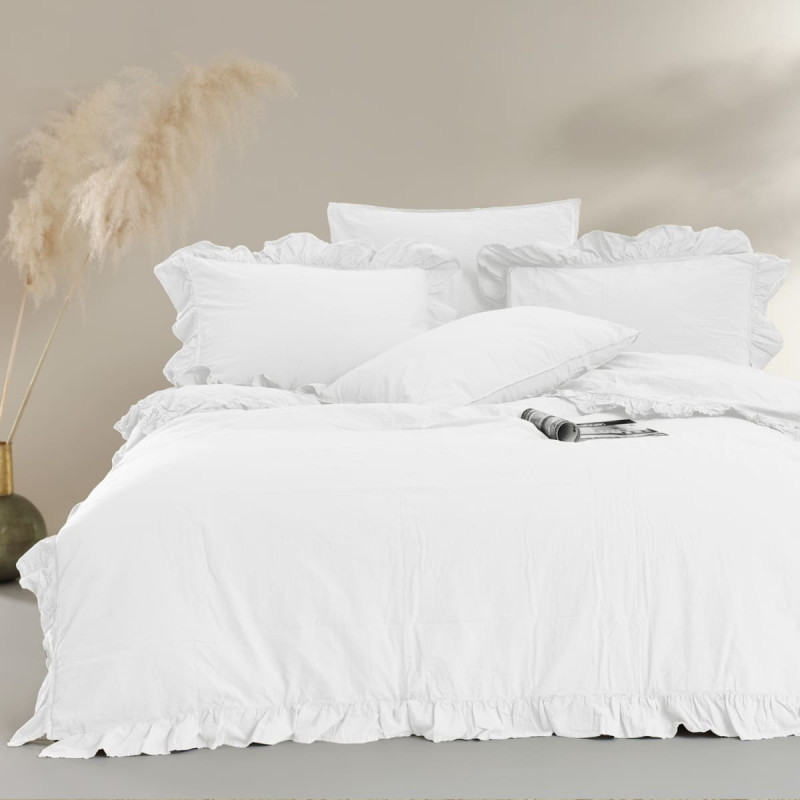 Limasso Kokvilnas gultasveļa 160x200 Optic White Stonewashed