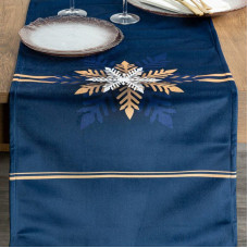 Ziemassvētku skrējēja galdauts 40x140 Carol blue gold Saint 23