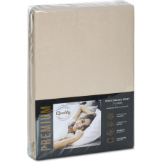 Džersija palags 4 ar elastīgo joslu 90x200 bēšs augstajam matracim 25 cm 190 g/m2