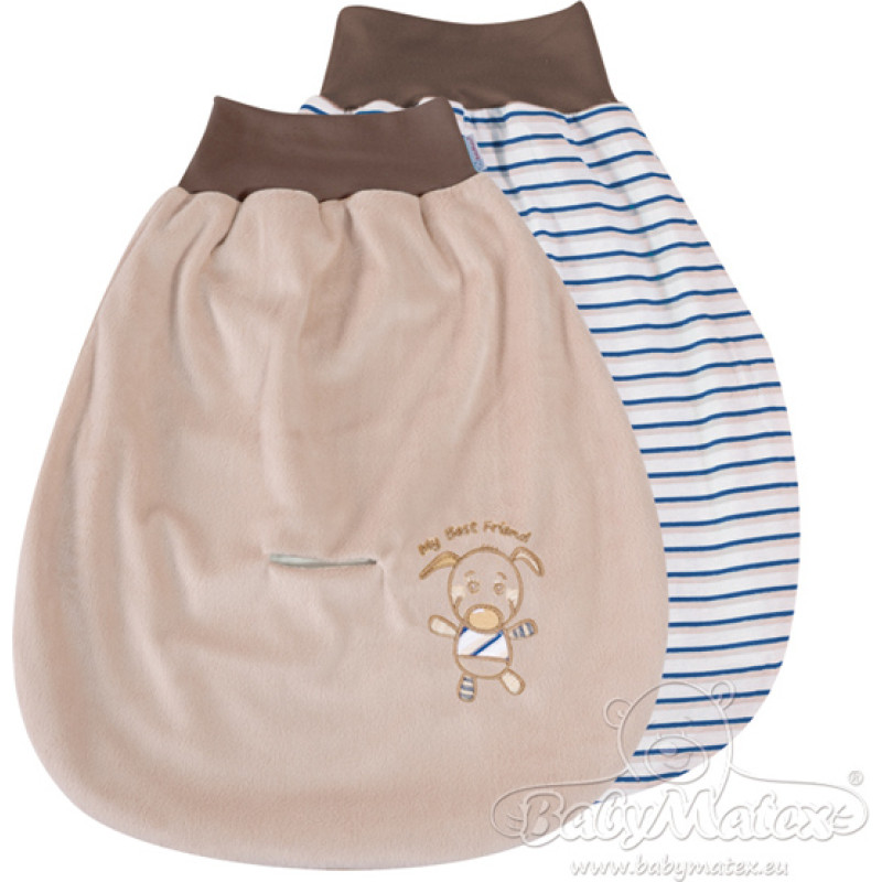 Sono baby pusguļammaiss, 0-8 mēn, brūns, zilas svītras, abpusējs, auto sēdeklītim