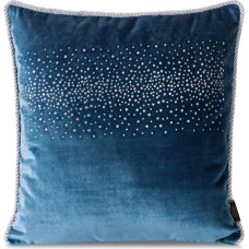 Dekoratīvā spilvendrāna 45x45 Royal 6, tumši zila ar cirkoniem