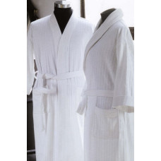 Augusta frotē peldmētelis, balts S, kokvilna, svītrains