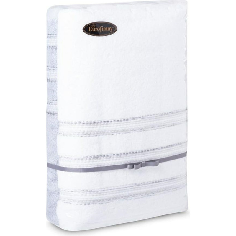 Dvieļu komplekts T/0486 2gb Selena 2x70/140 balts sudrabs dāvanu komplekts 500g/m2