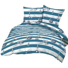 Mizas pakaiši 180x200 Navy Ships Anchors Lighthouse 100% kokvilnas pogas