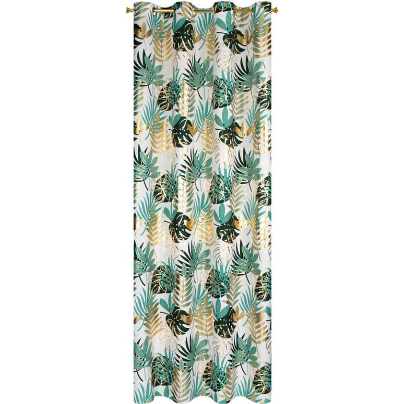 Aizkaru 140x250 Maltas zaļās zelta lapas, kas gatavas uz Z10 starplikām